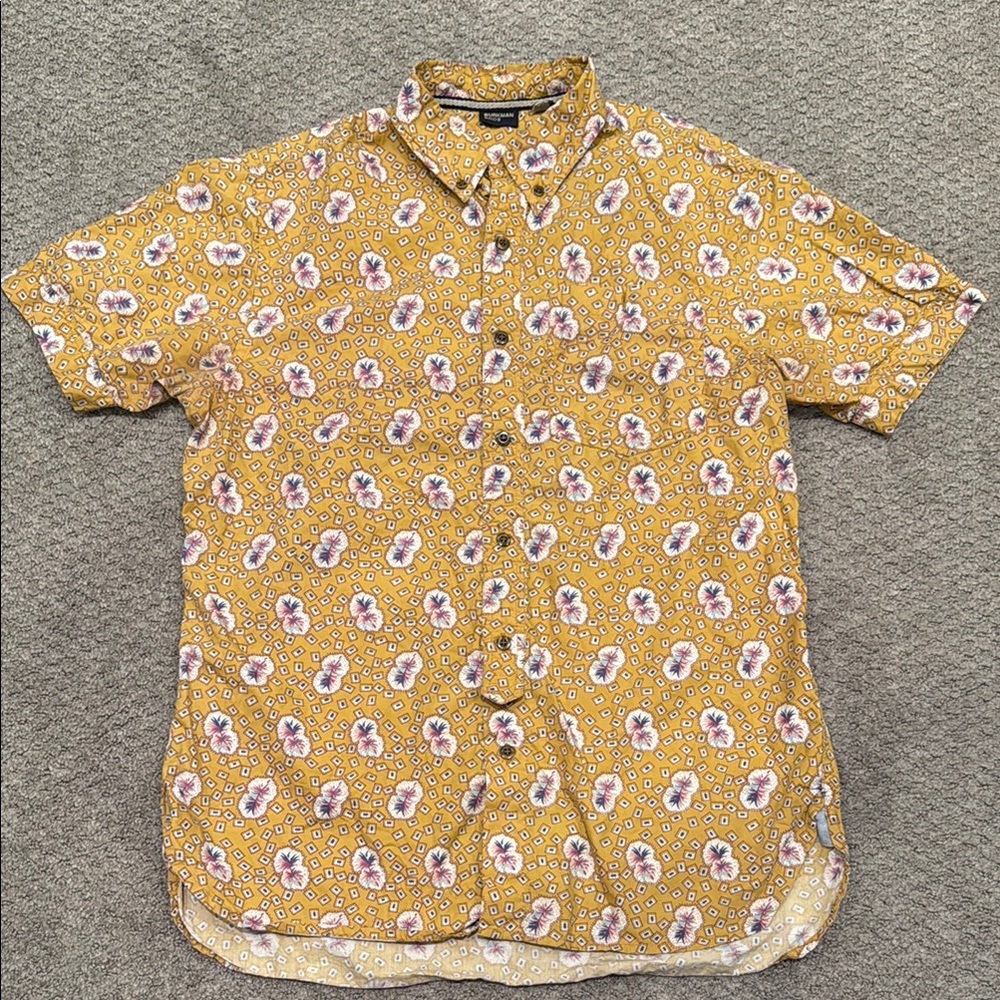 Birman Bros - Playful Yellow Tropical Casual Button Down Shirt